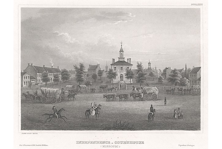 Independece Missouri, Meyer, oceloryt, 1850