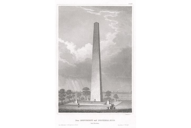 Boston Bunkers Hill, Meyer, oceloryt, 1850
