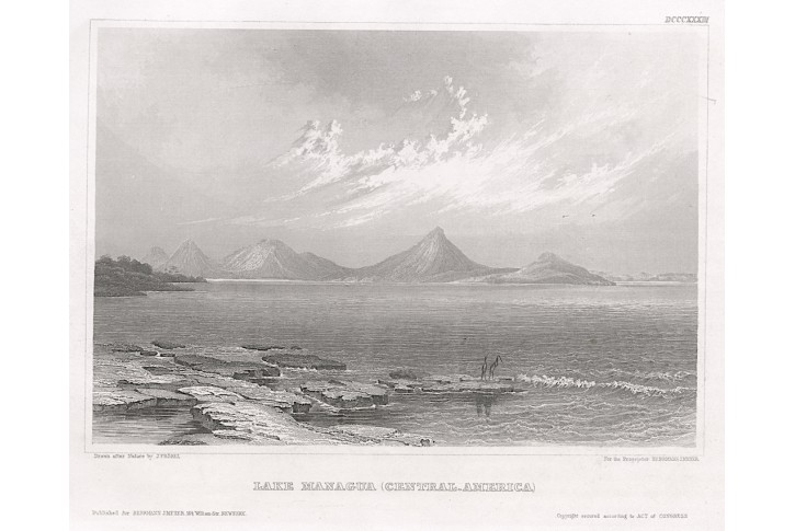 Managua Lake, Meyer, oceloryt, 1850