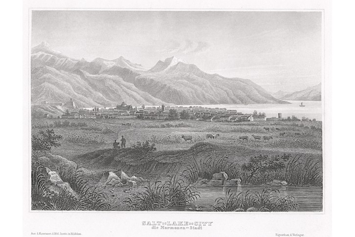 Salt Lake City, Meyer, oceloryt, 1850