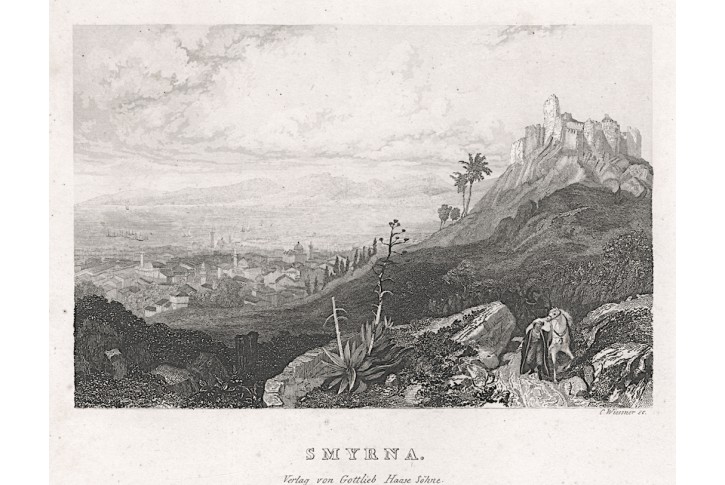 Smyrna - Izmir, Haase, oceloryt, 1850