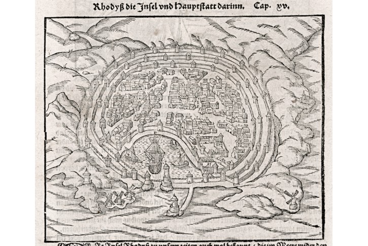 Rhodos, Münster S., dřevořez , 1598