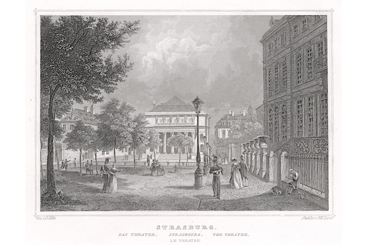 Strasburg divadlo, Lange, oceloryt (1860)
