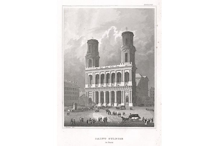 Paris St. Sulpice, Meyer, oceloryt, 1850