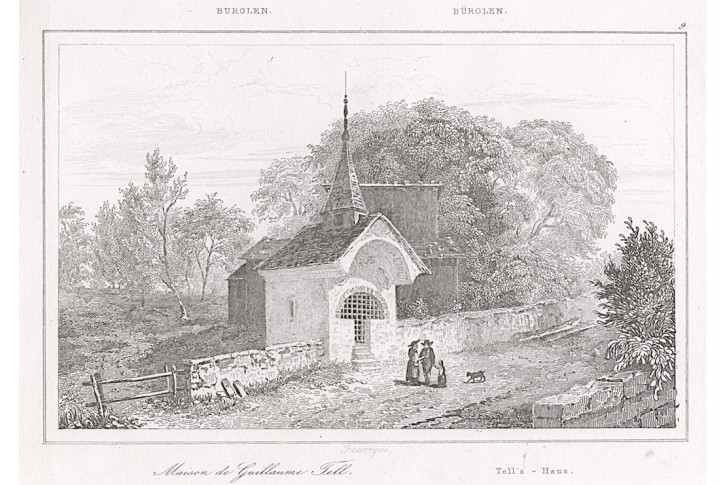 Bürglen Tellhaus, Le Bas, oceloryt 1842