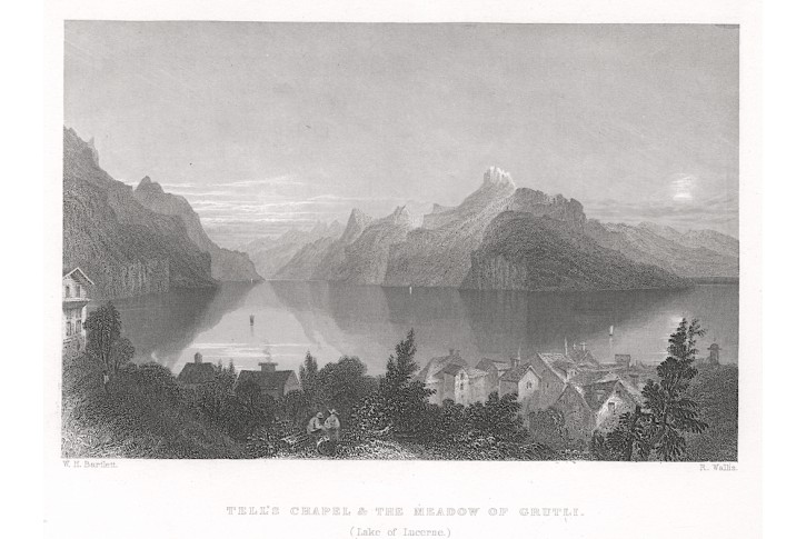 Lucern Lake, Virtue, oceloryt, 1836