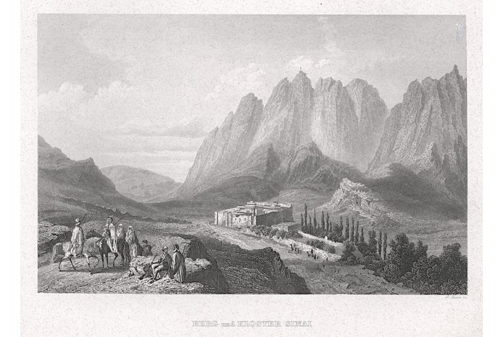 Sinaj klášter, Meyer, oceloryt, 1850
