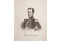 Henri d'Orleans francouzský generál, litografie. 1850
