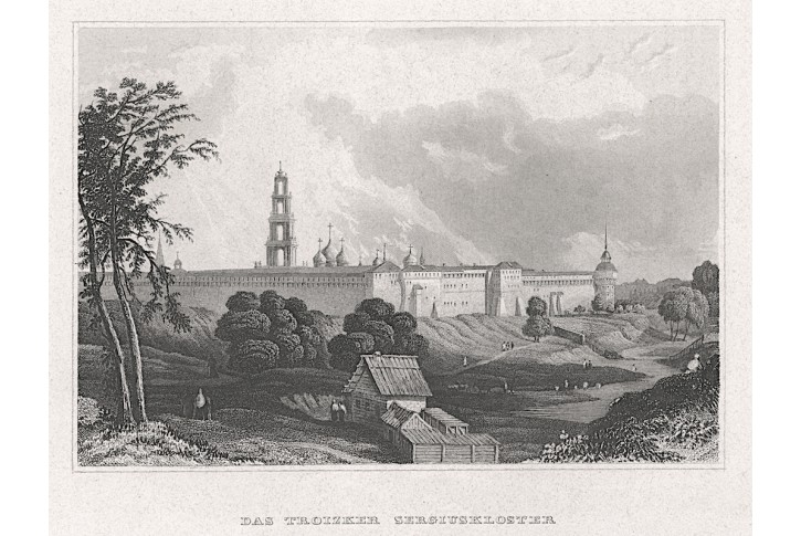 Trojicko-sergijevská lávra Meyer, oceloryt, (1850)