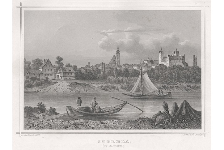 Strehla, Rohbock, oceloryt 1850