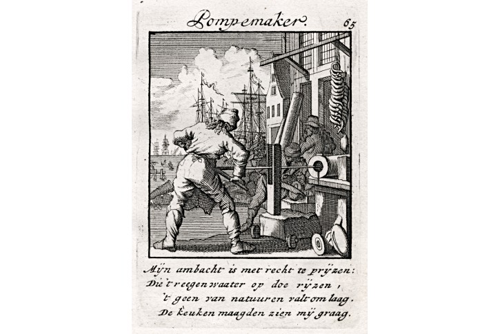 Pumpy výroba, Jan Luyken, , mědiryt, 1694