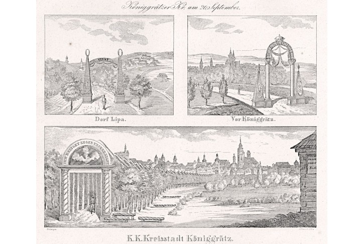 Hradec Králové I. , Glasser, litografie, 1836