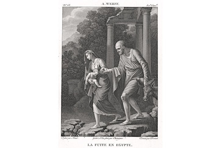 Utěk do Egypta, mědiryt, 1800