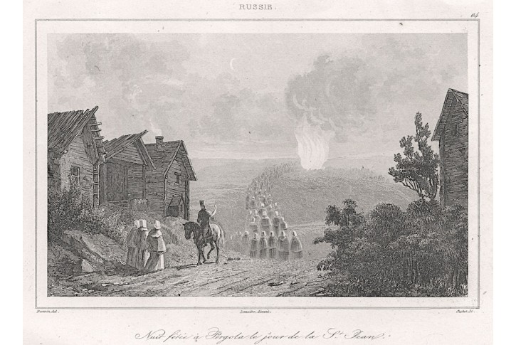 Rusko vigilie Svatojánská, , oceloryt, 1838