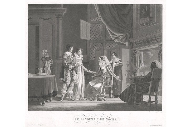 Svatební den, akvatinta, (1830)