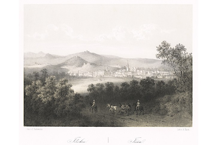 Jičín, Haun, litografie, 1860
