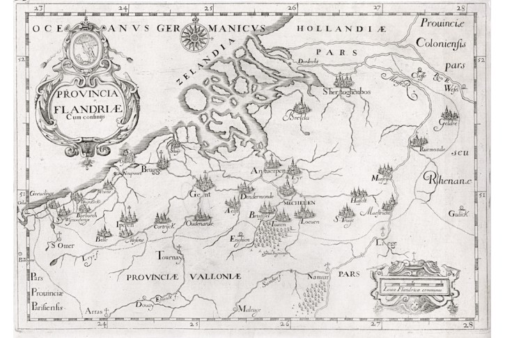 Montecaliero.: Provincia Flandriae, mědiryt, 1712