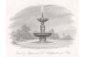 Praha zpívající fontána, Lange, oceloryt, 1841