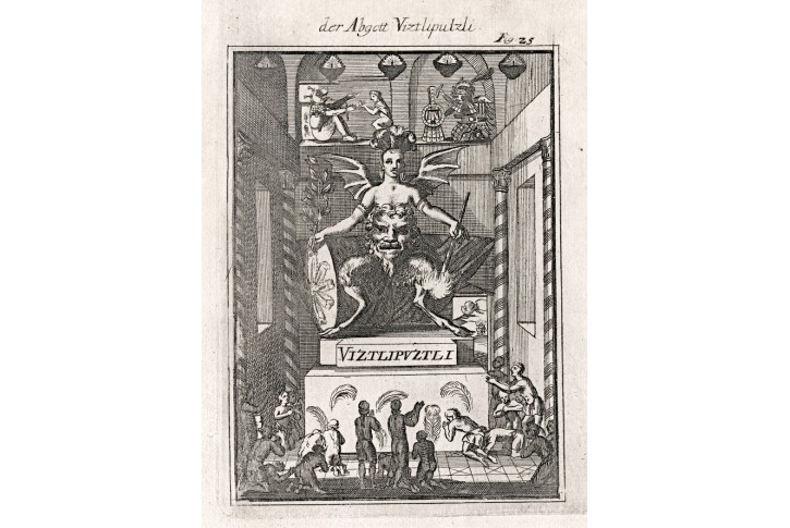 Huitzilopochtli , Mallet, mědiryt, 1719