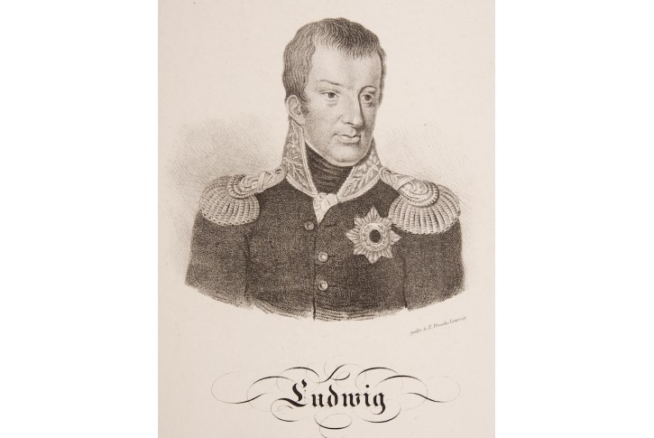 Ludvík III. Hessenský , litografie , 1848