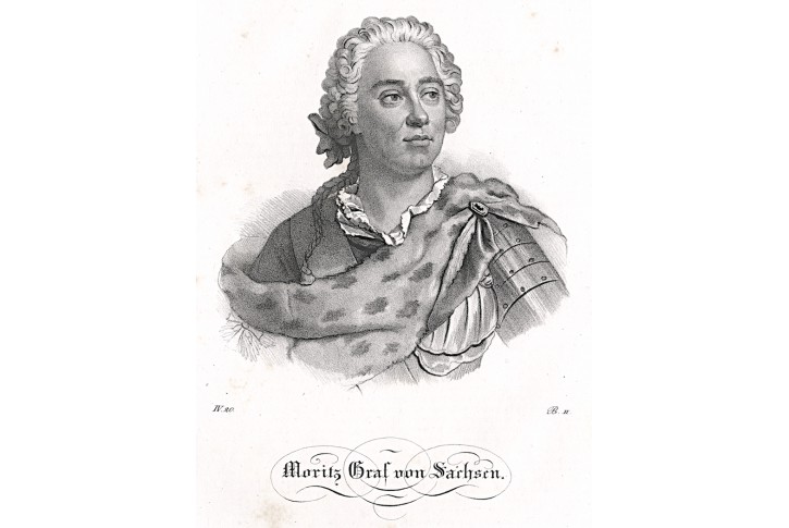 Moritz Graf von Sachsen, litografie 1837