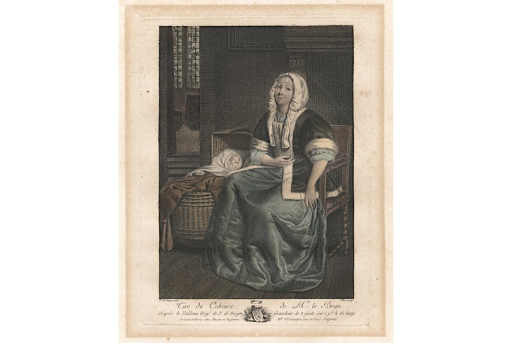 Matka s dítětem, kolor.  mědiryt, 1796