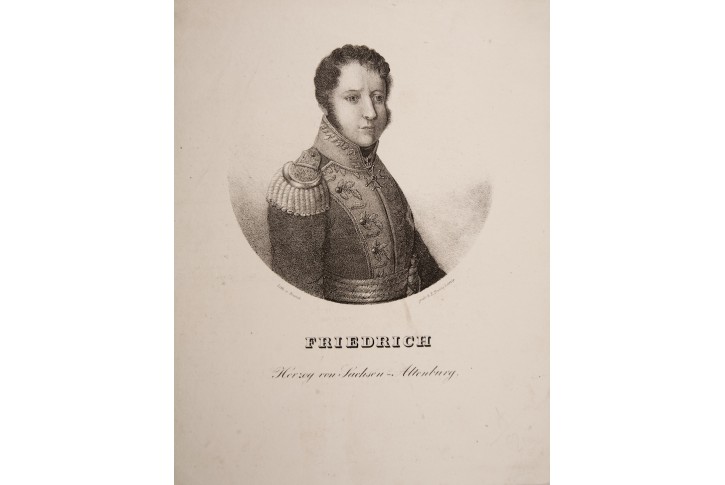 Friedrich von Sachsen Altenburg, litografie, 1840 