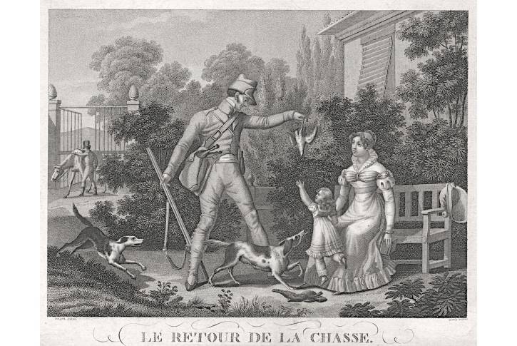Návrat z lovu, Lambert, puntik maniere, (1810)