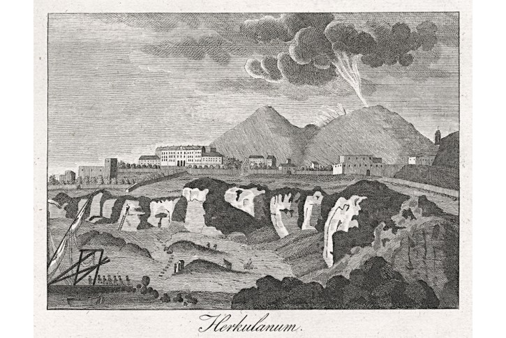 Herkulanum Medau, mědiryt, (1830)