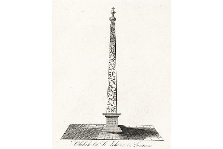 Roma Laterano obelisk, Medau, mědiryt , 1829