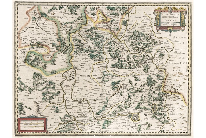 Lorraine, Mercator - Hondius, mědiryt, (1640)