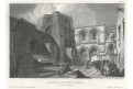 Jeruzalém chrám Božího hrobu, oceloryt, 1850
