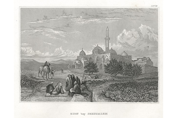 Jeruzalém Sion, Meyer, oceloryt, 1850