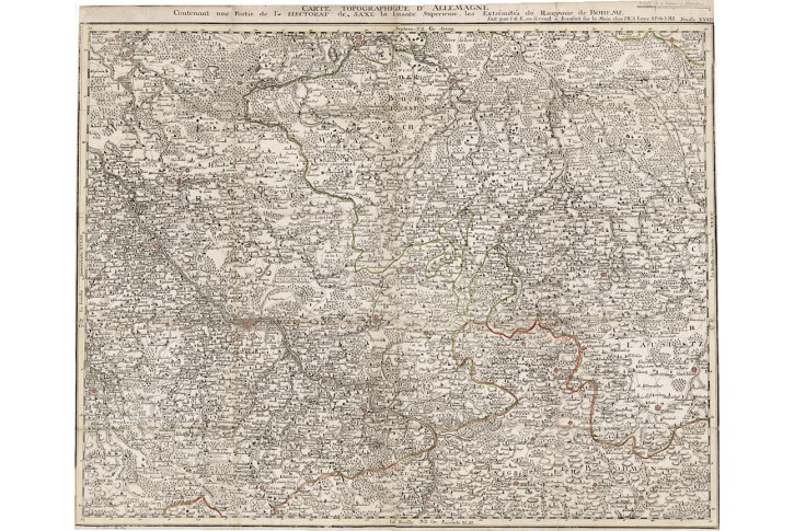 Jaeger I. W. : Čechy sever Sasko, mědiryt, 1789