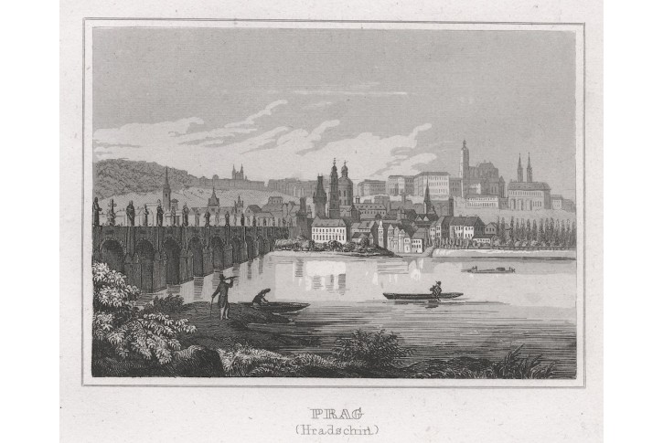 Praha Hradčany, Kl. Universum, oceloryt, (1840)