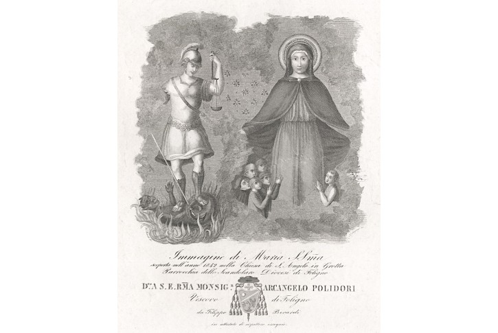 Madonna del Riparo - umbris, mědiryt 1842