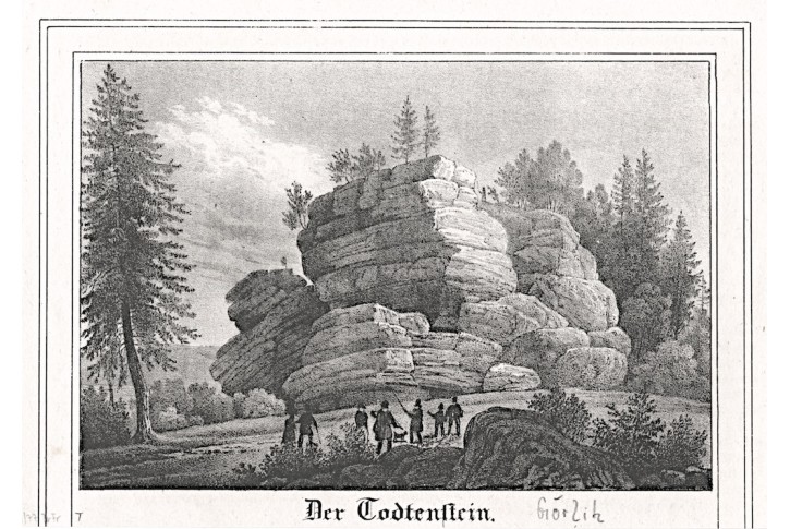 Todtenstein bei Görlitz, litografie, (1840)