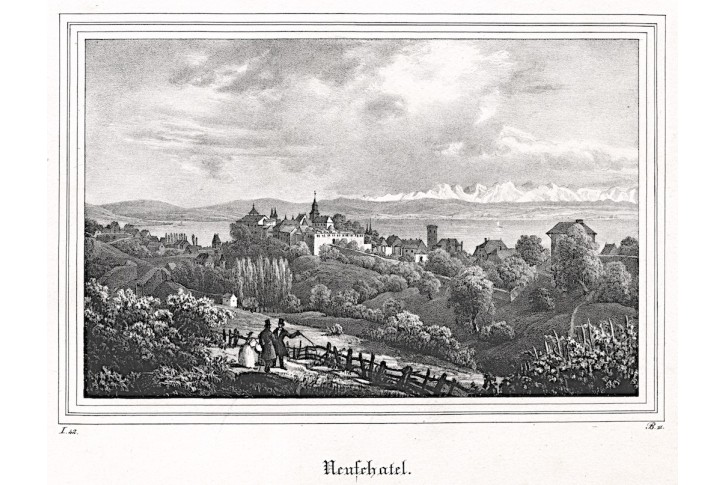 Neuchâtell  , litografie, (1840)