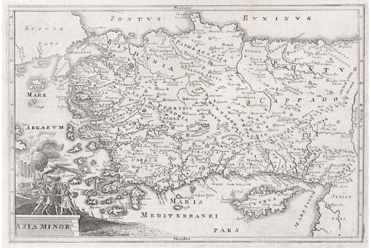 Asia Minor, Cellarius, mědiryt, 1706