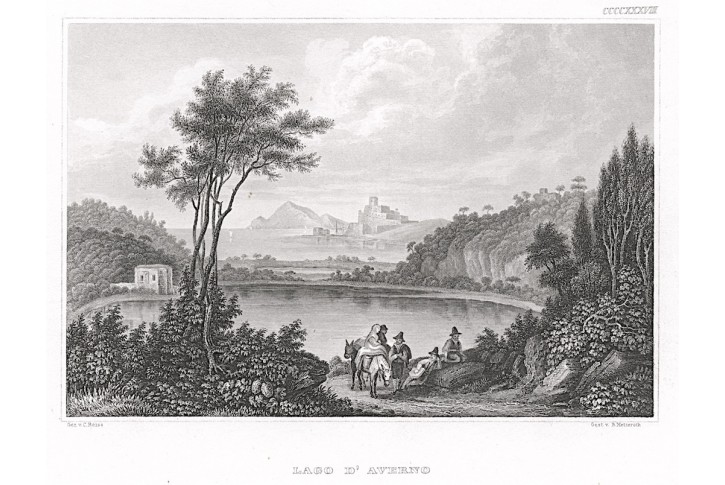 Lago D'Averno, Meyer, oceloryt, 1850