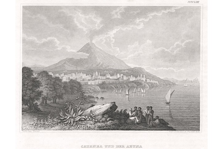 Catania Etna, Meyer, oceloryt, 1850