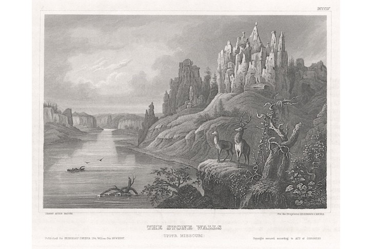 Missouri Stone Walls , Meyer, oceloryt, 1850