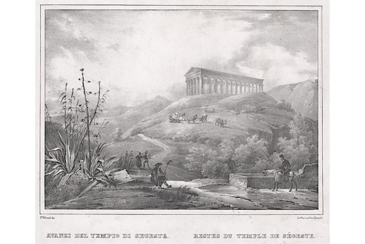 Segesta, litografie, (1850)