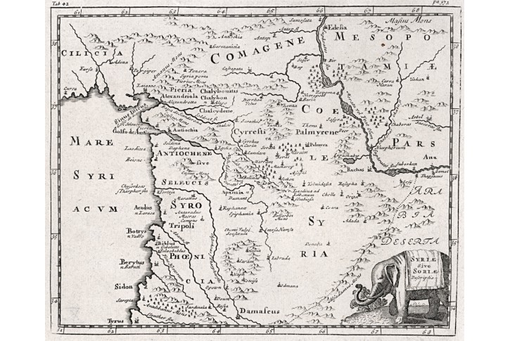 Cluver Ph. : Syriae, mědiryt, 1697