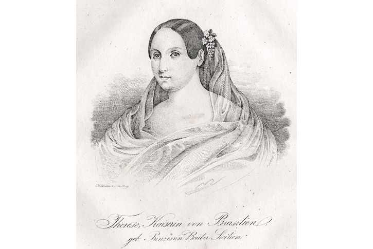 Tereza Marie Neapolsko, Medau  litografie, (1850)