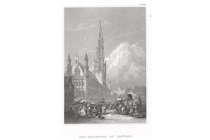 Brusel radnice, Meyer, oceloryt, 1850