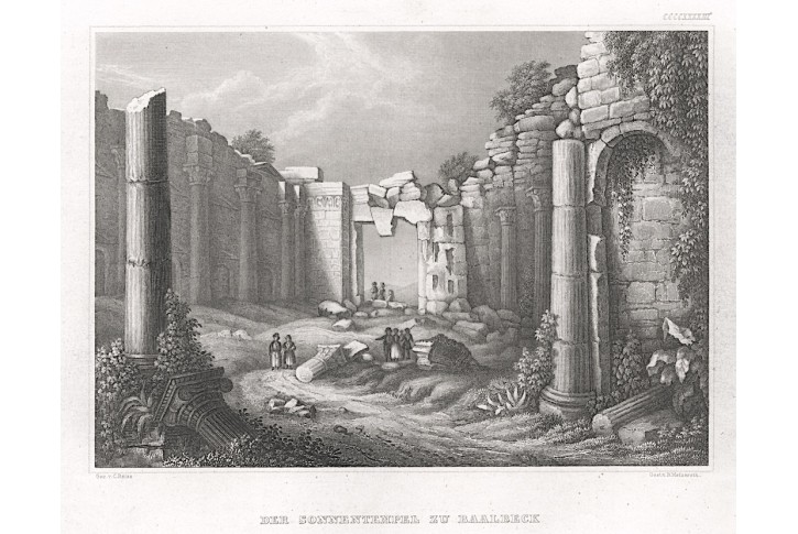 Baalbek (Libanon), Meyer, oceloryt, 1850