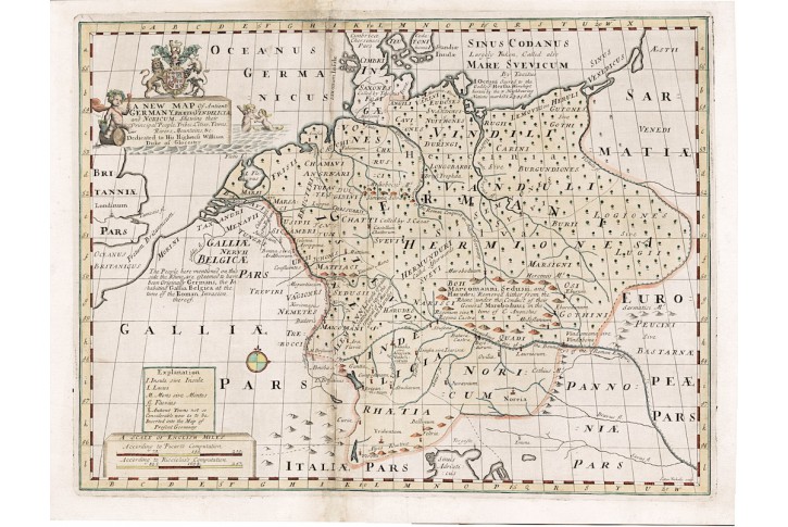 Germany, Wells,  kolor. mědiryt, (1720)