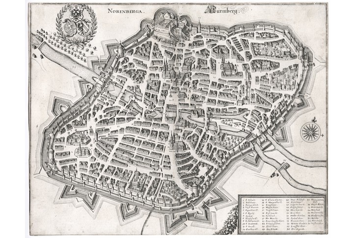 Nürnberg, Merian, mědiryt, 1642