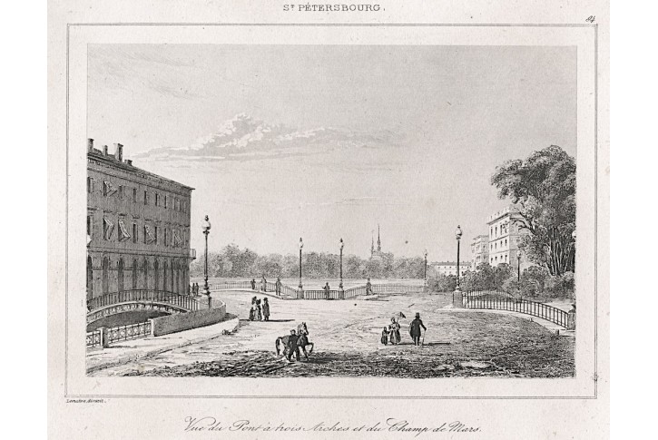 Petrohrad, oceloryt, 1838